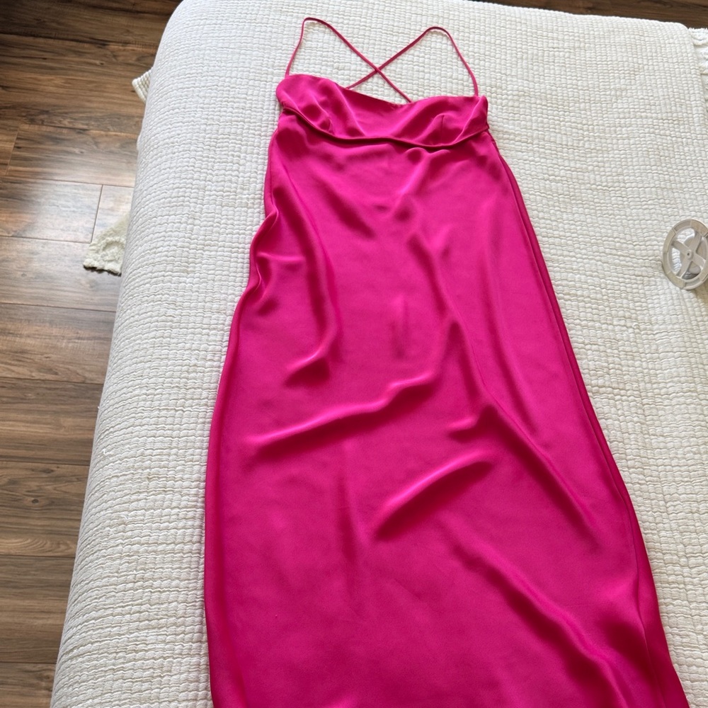 Aritzia Fuchsia Slip Dress